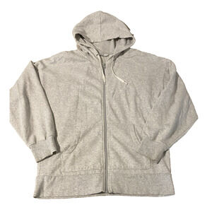 DSG Womens Fleece Sweatshirt Size Medium Oatmeal Athleisure Full Zip Hoodie